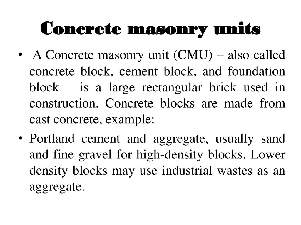 concrete masonry units concrete masonry units