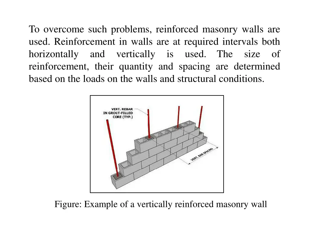 to overcome such problems reinforced masonry