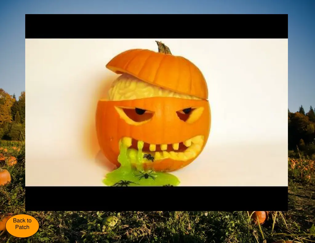 halloween pumpkin carving idea with brain