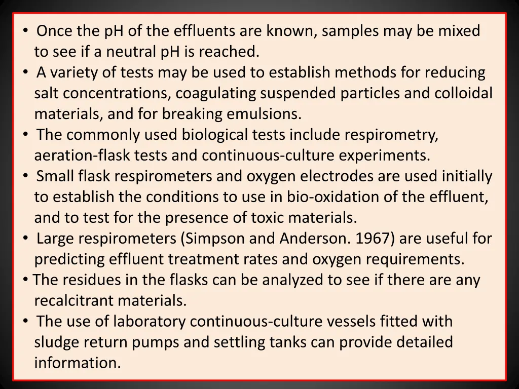 once the ph of the effluents are known samples