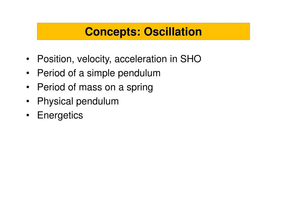 concepts oscillation