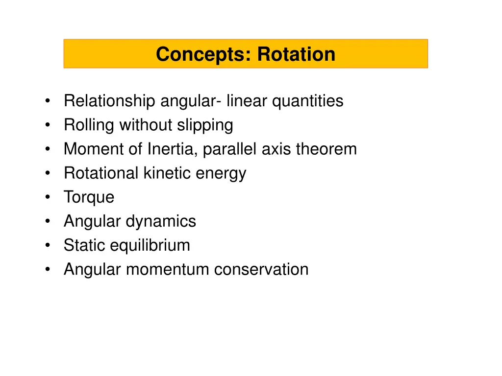 concepts rotation