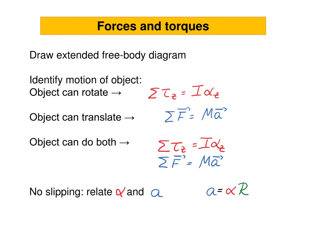 forces and torques