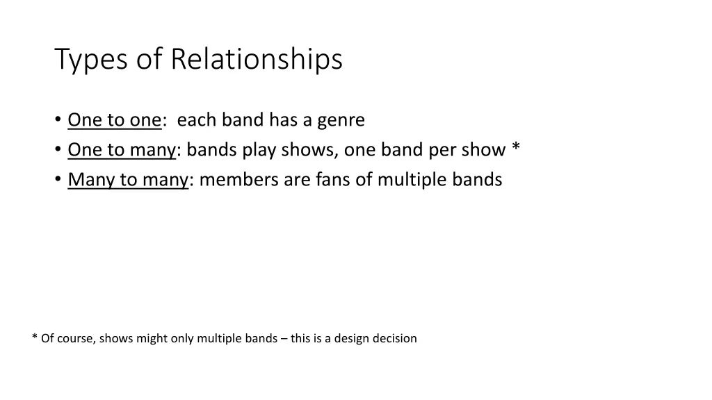 types of relationships