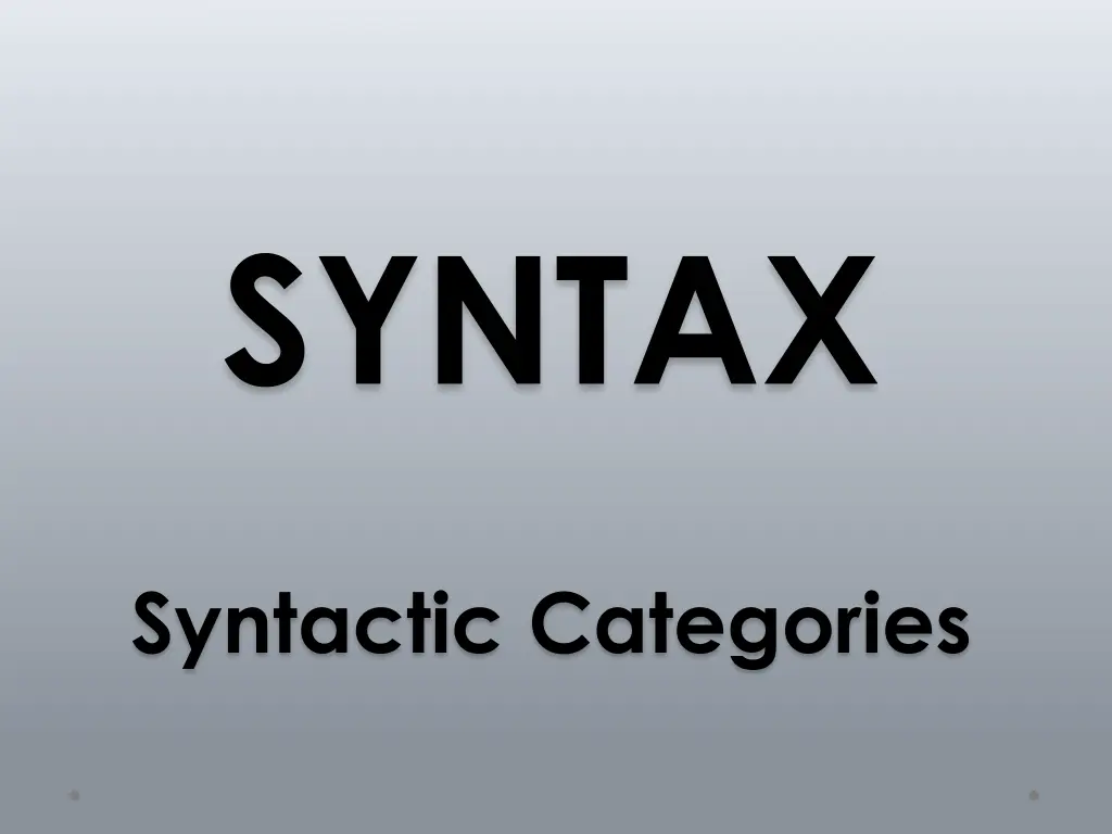 syntax