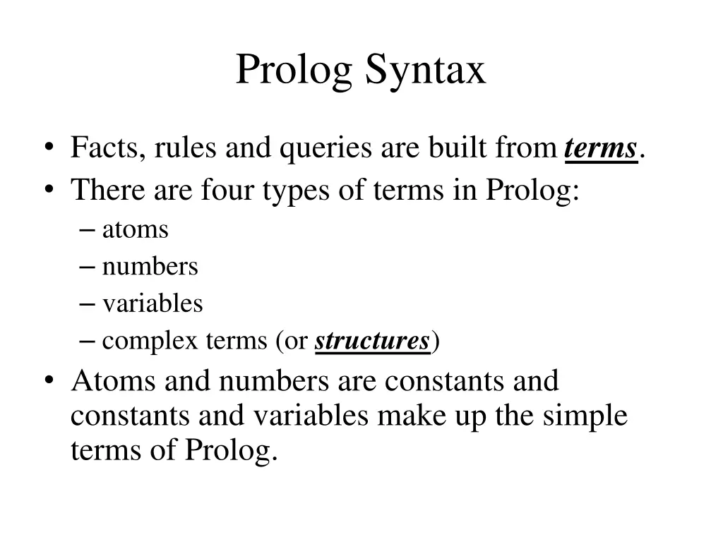 prolog syntax