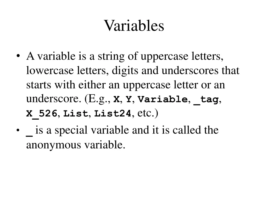 variables