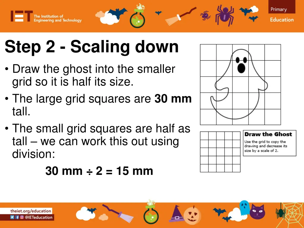 step 2 scaling down draw the ghost into