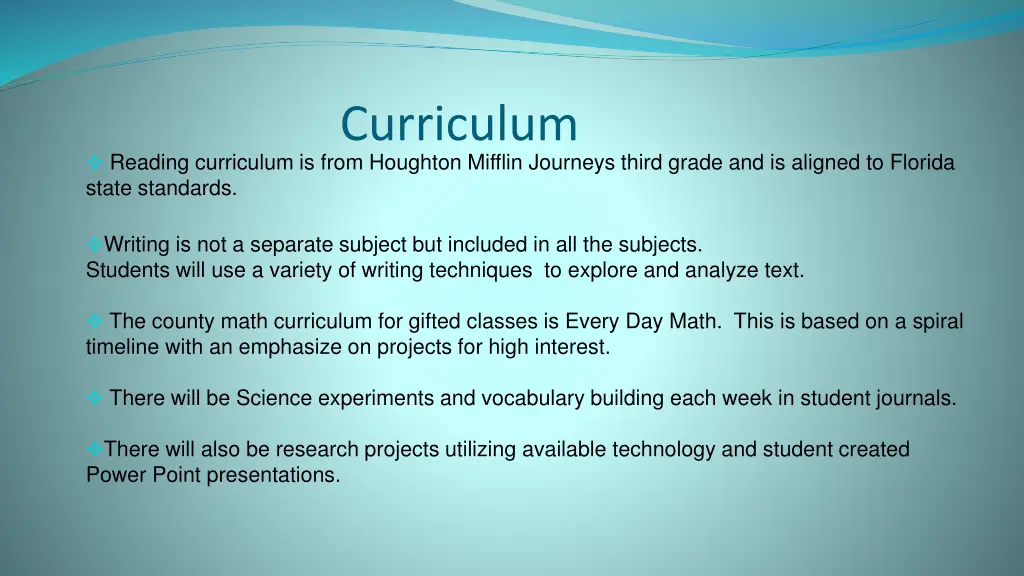 curriculum