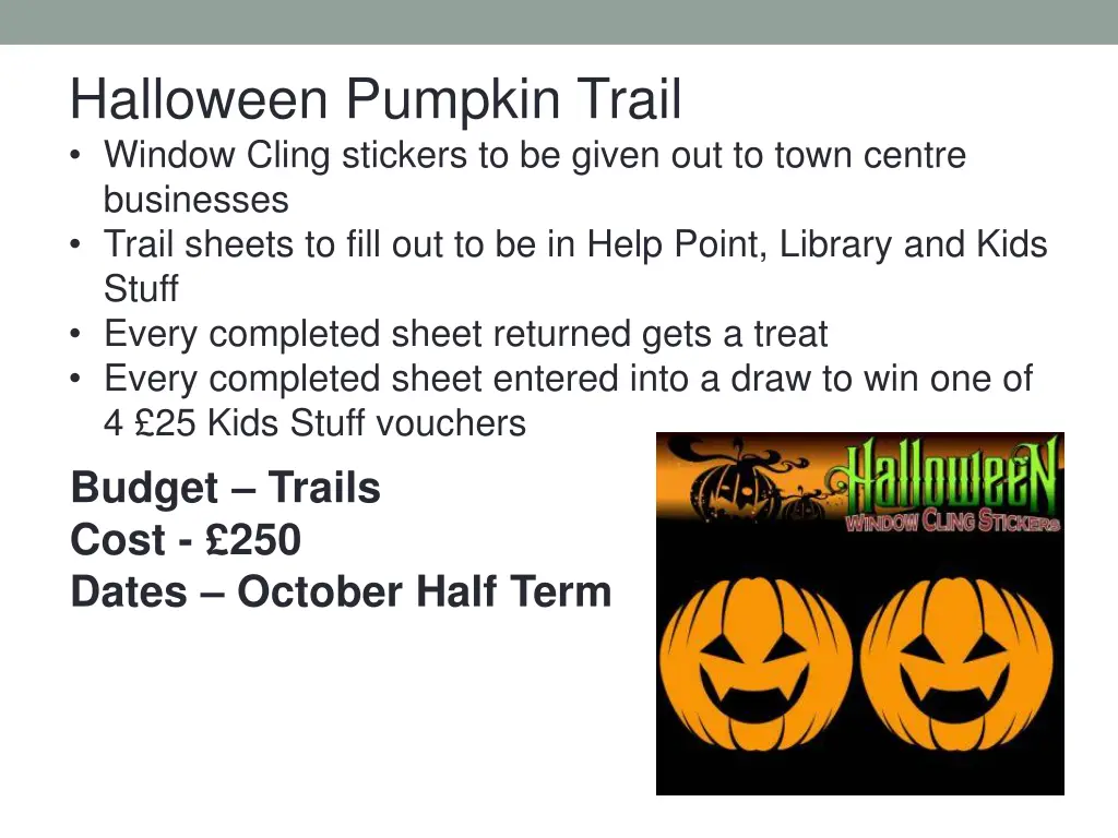 halloween pumpkin trail window cling stickers