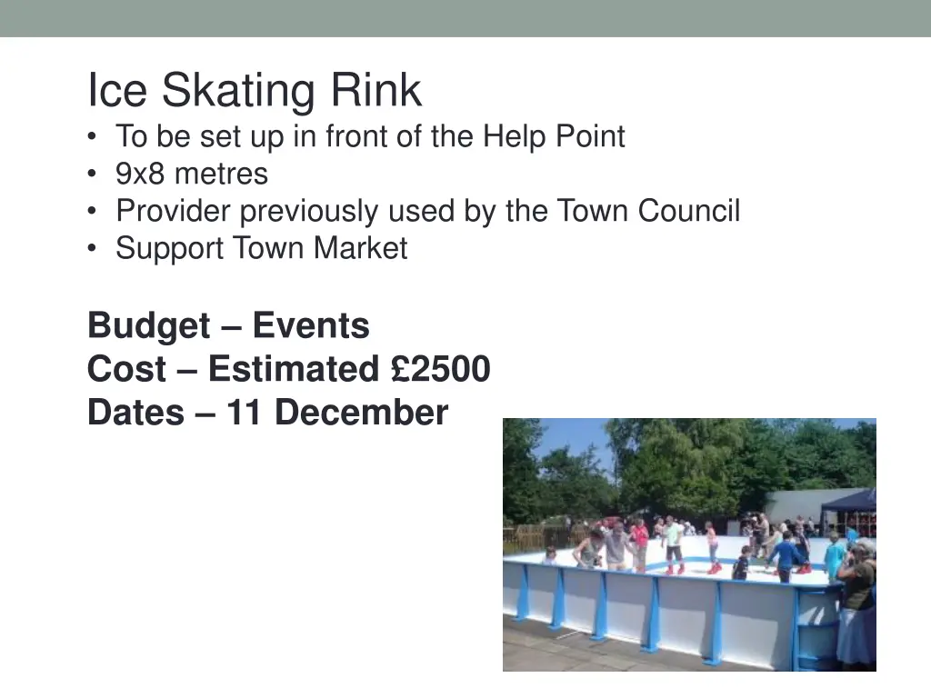 ice skating rink to be set up in front