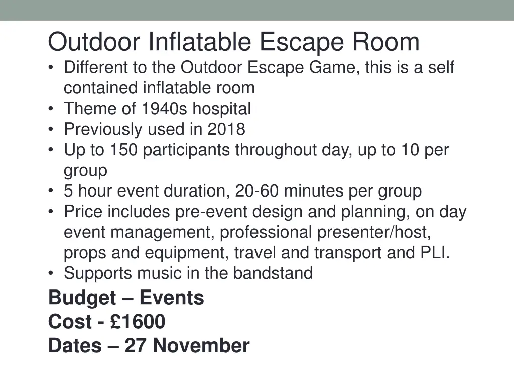 outdoor inflatable escape room different