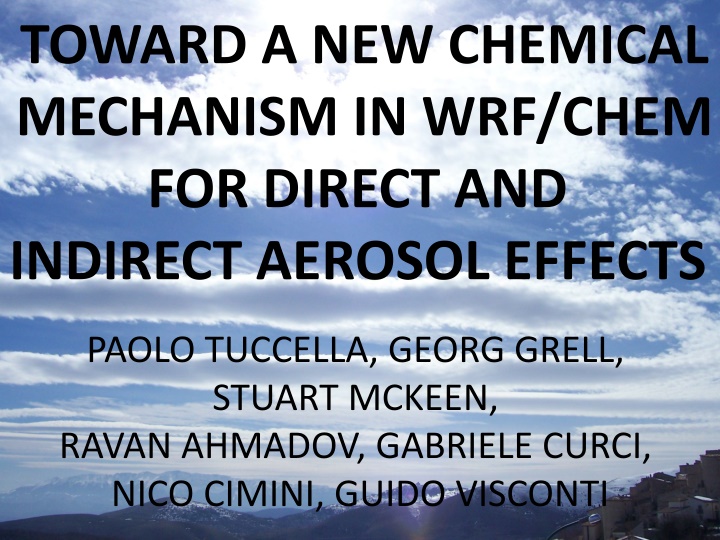 toward a new chemical mechanism in wrf chem