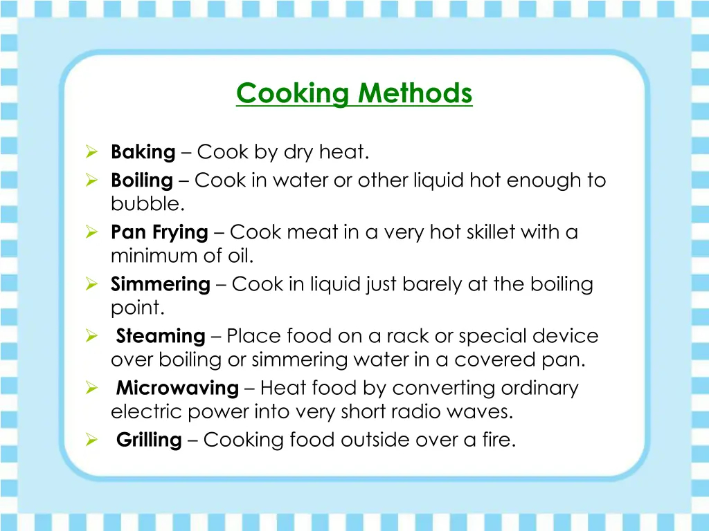 cooking methods