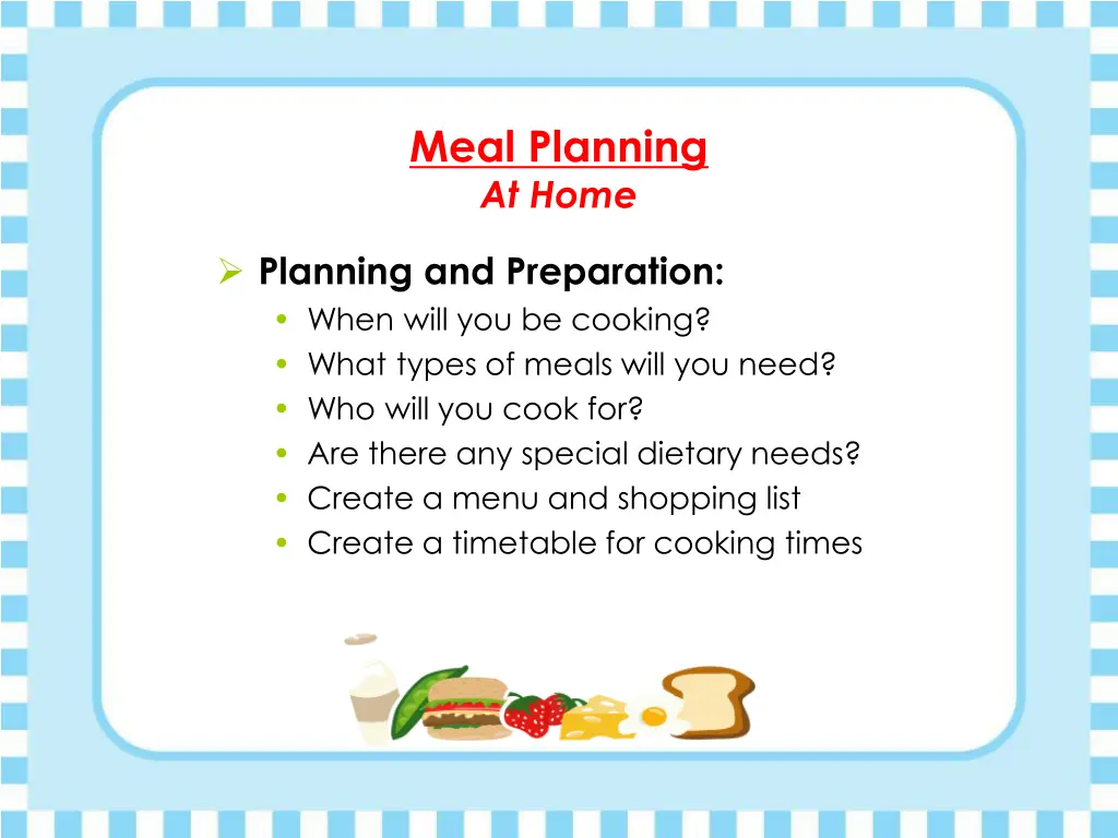 meal planning at home