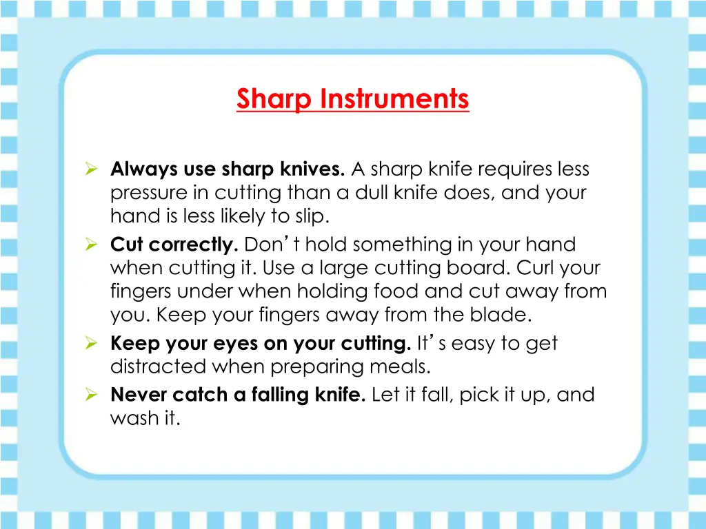 sharp instruments