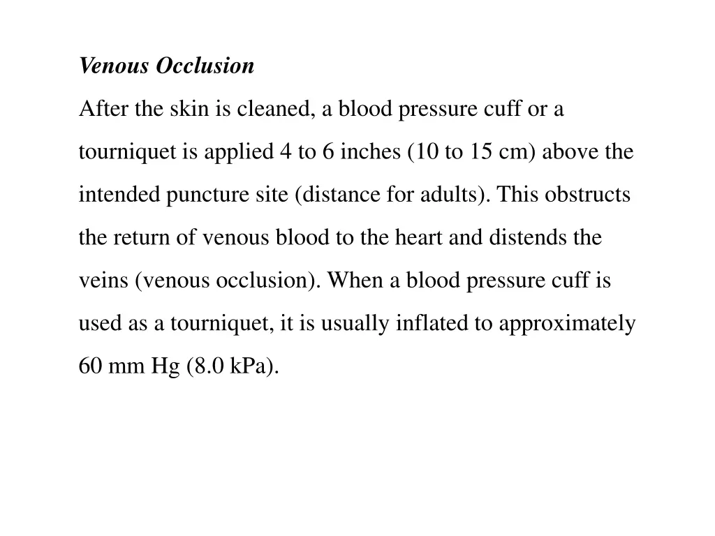 venous occlusion