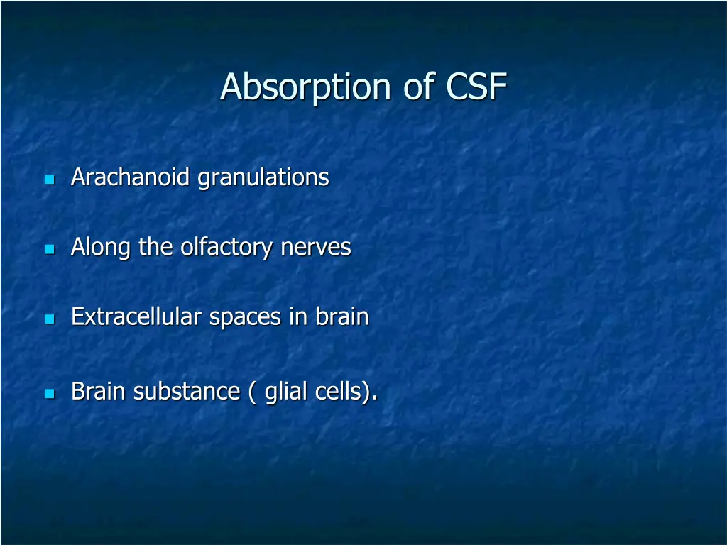 absorption of csf