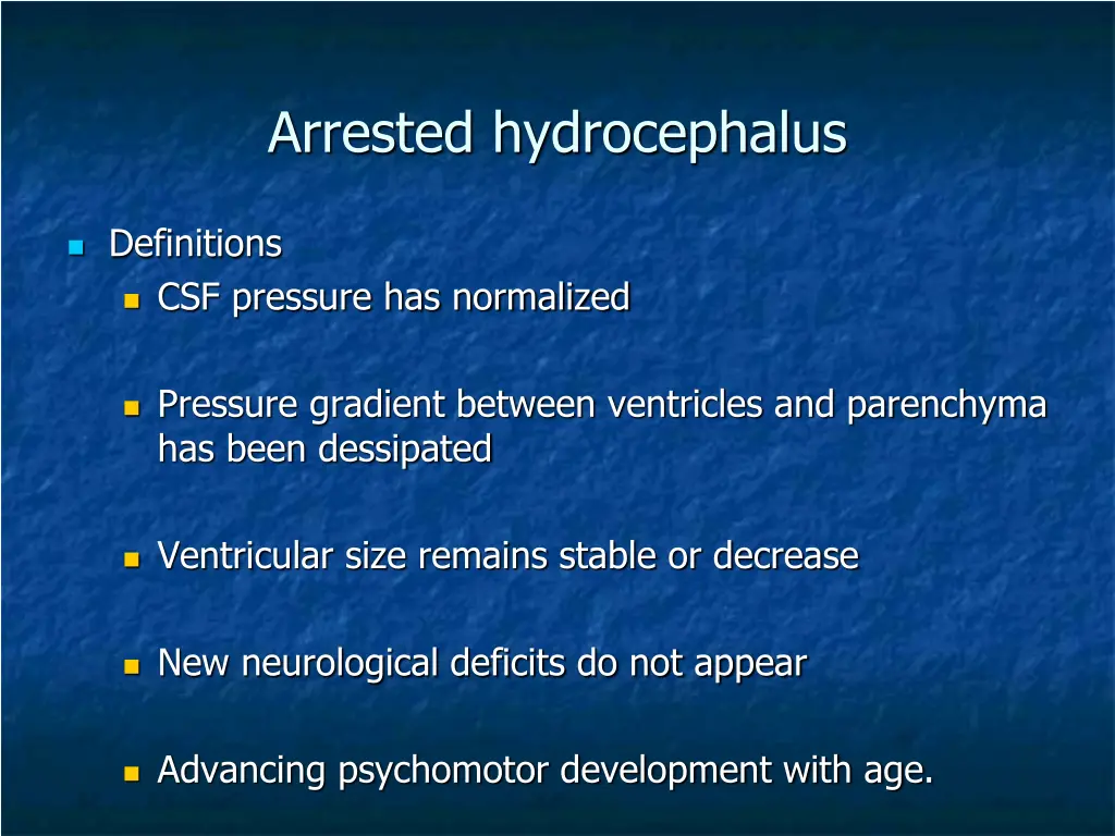 arrested hydrocephalus