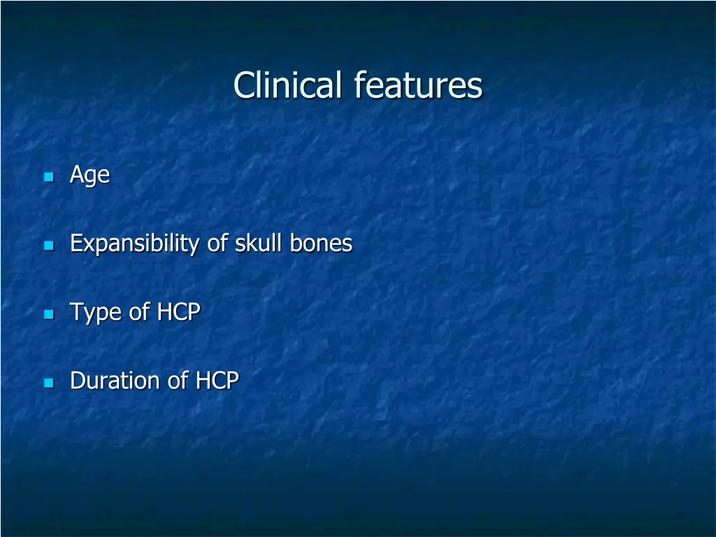 clinical features