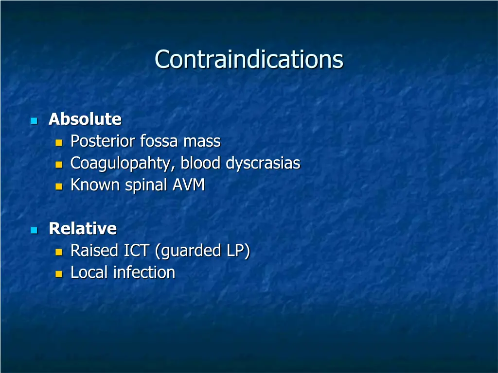 contraindications