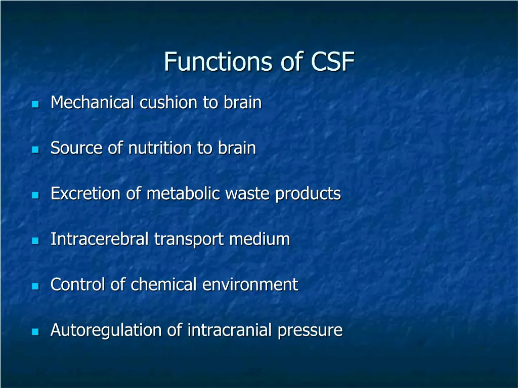 functions of csf