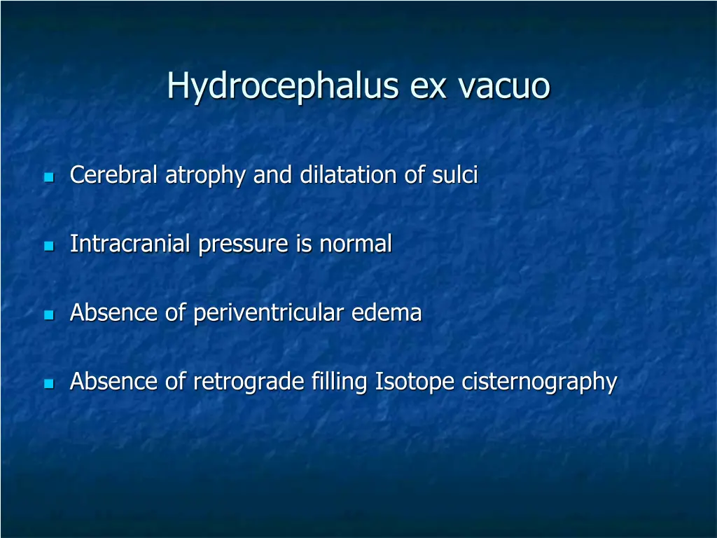 hydrocephalus ex vacuo