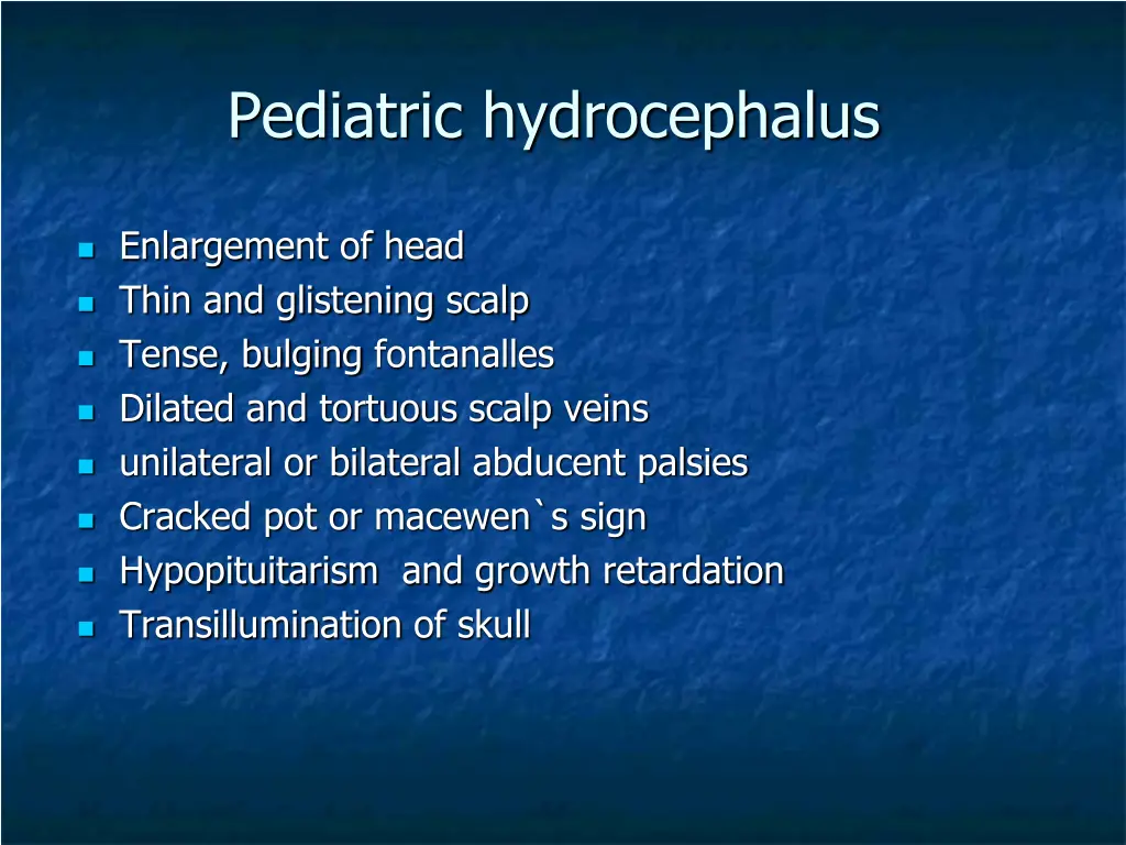 pediatric hydrocephalus