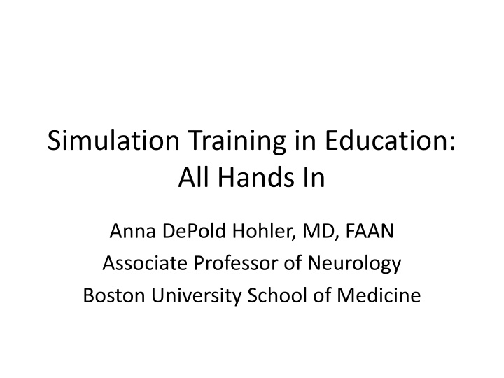 simulation training in education all hands in