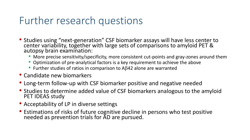 further research questions