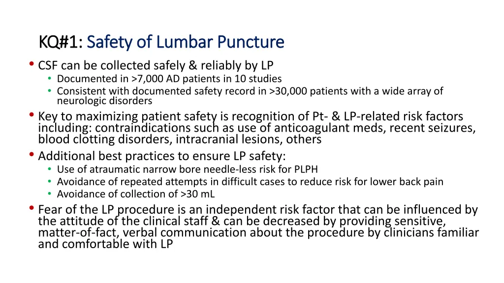 kq 1 kq 1 safety of lumbar puncture safety