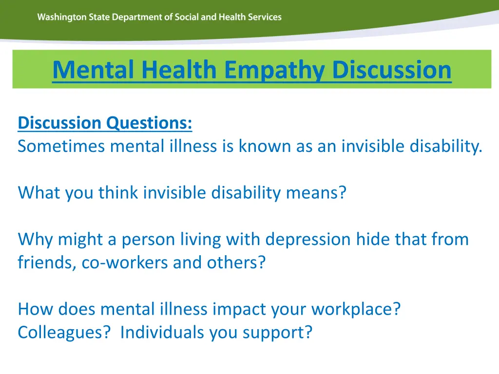 mental health empathy discussion