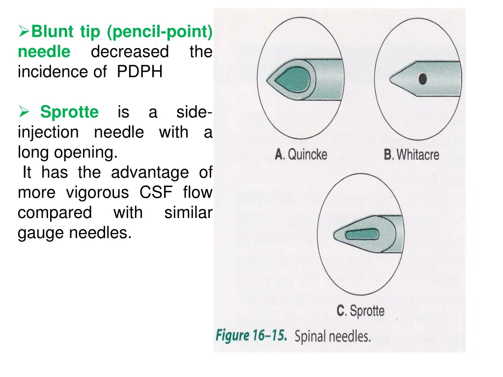 blunt tip pencil point needle decreased incidence