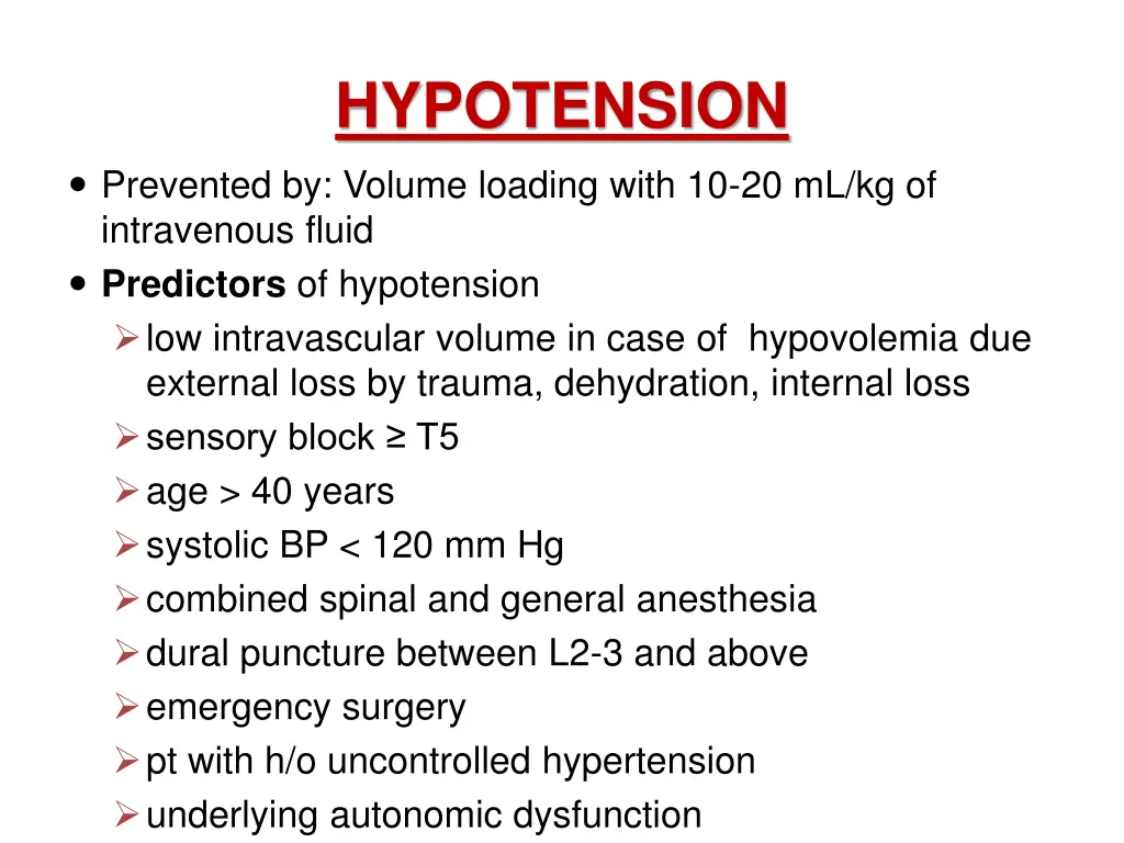 hypotension