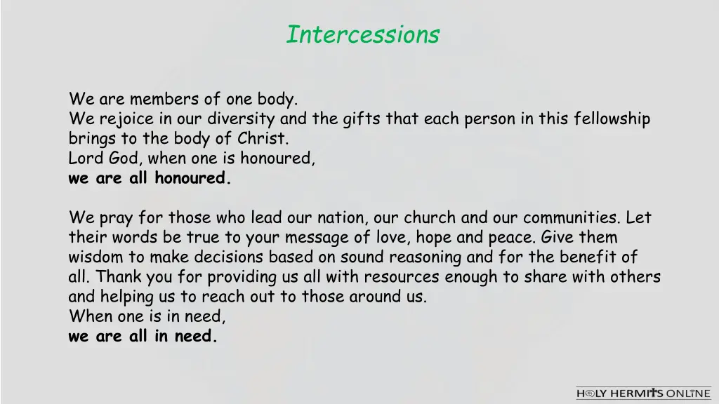 intercessions