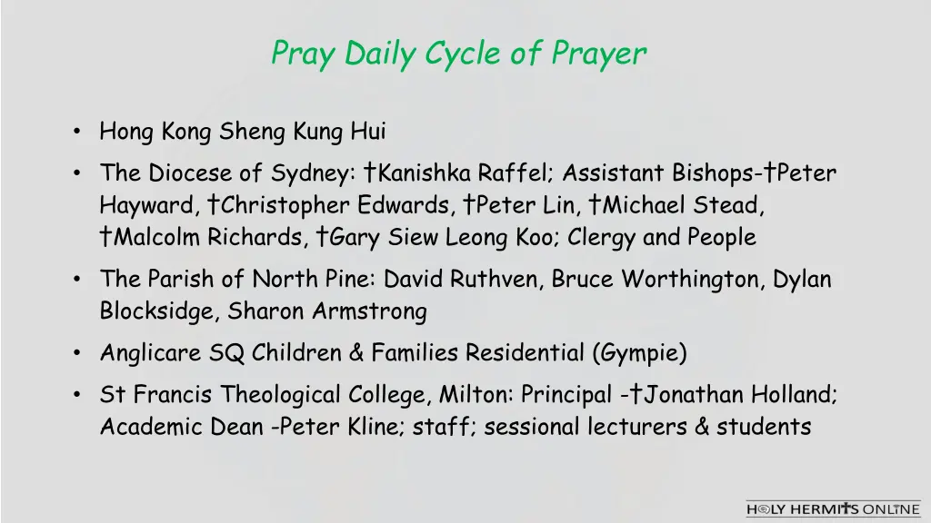 pray daily cycle of prayer