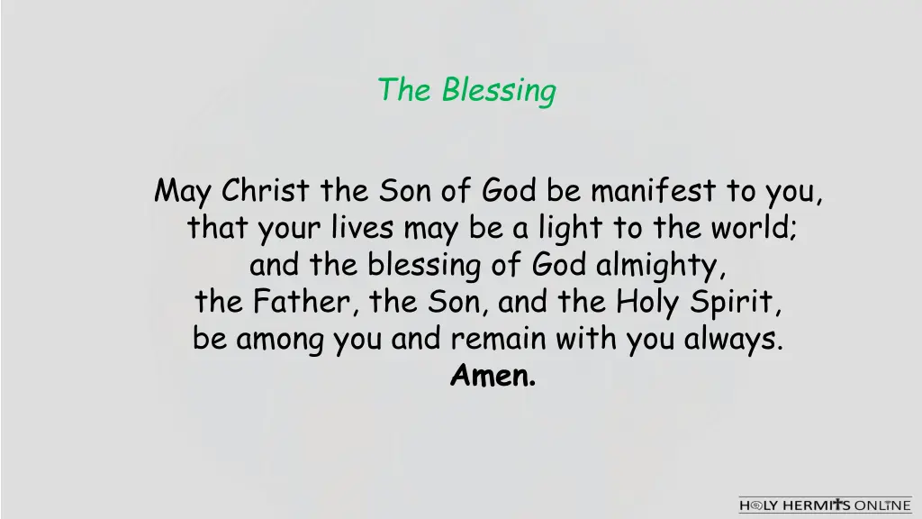 the blessing