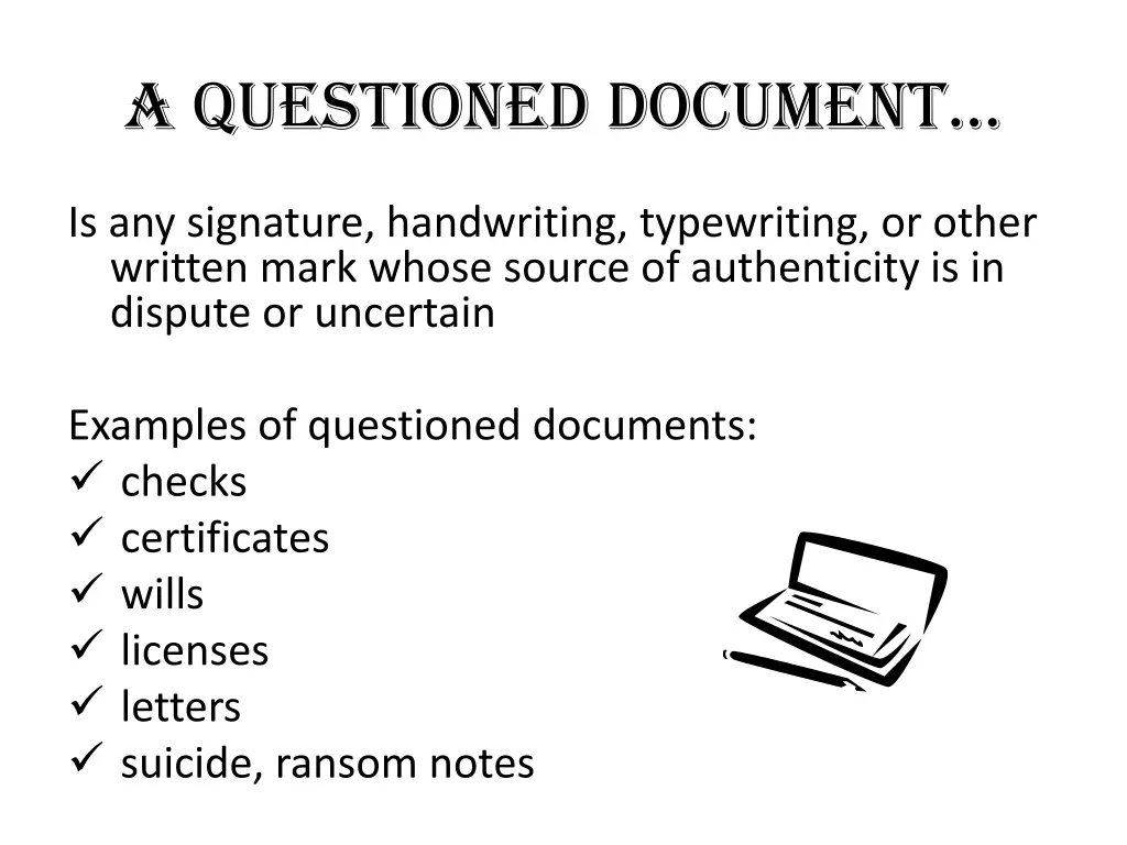 a questioned document