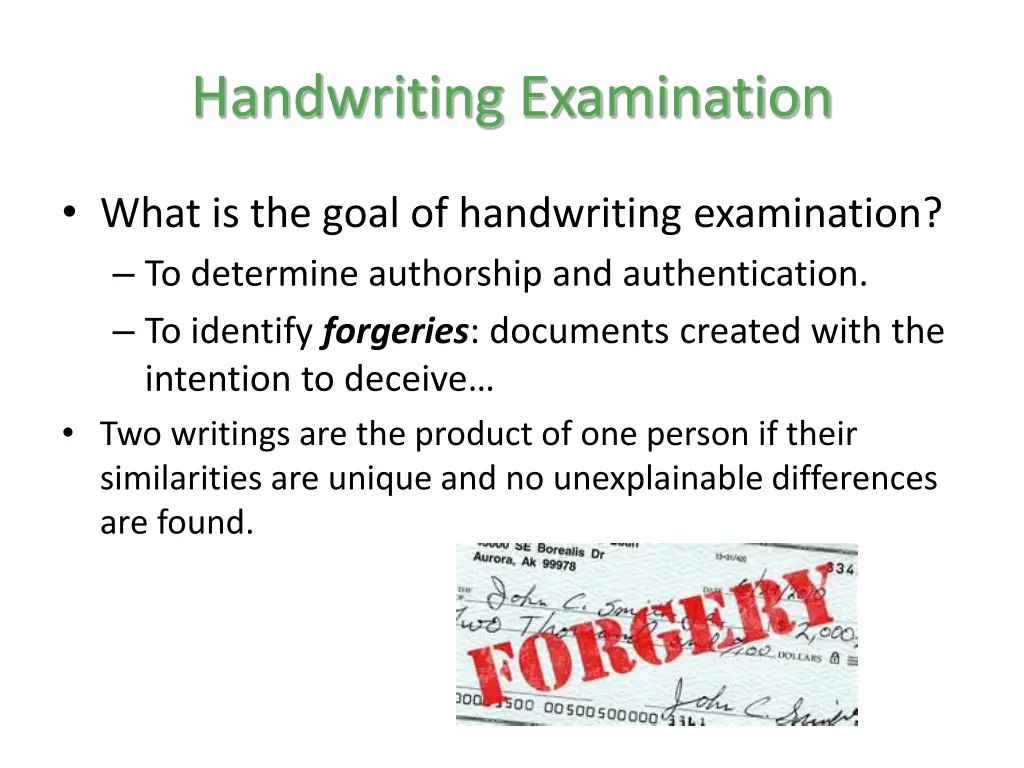 handwriting examination