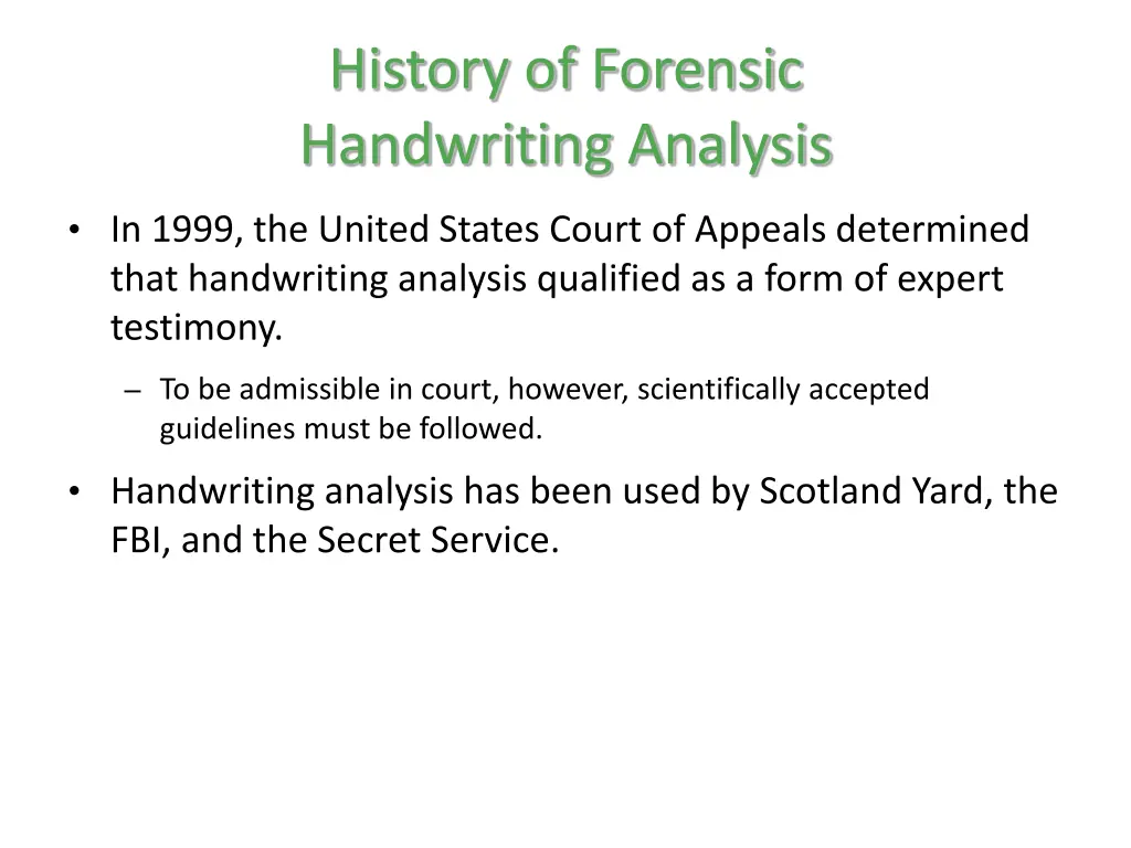 history of forensic handwriting analysis 1