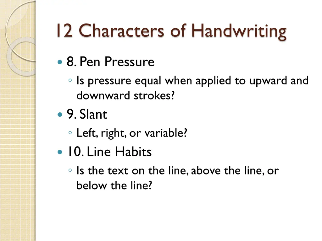 12 characters of handwriting