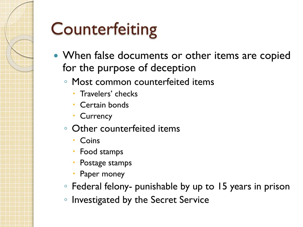 counterfeiting