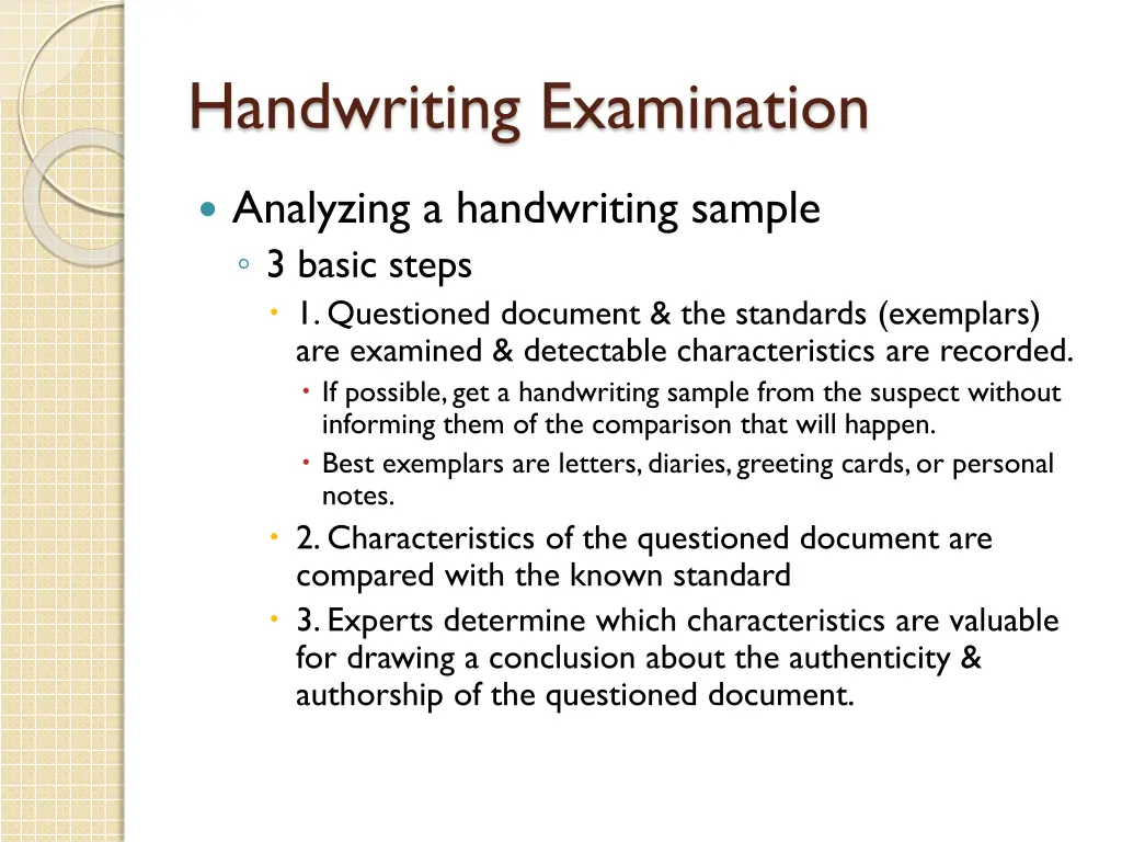 handwriting examination 1