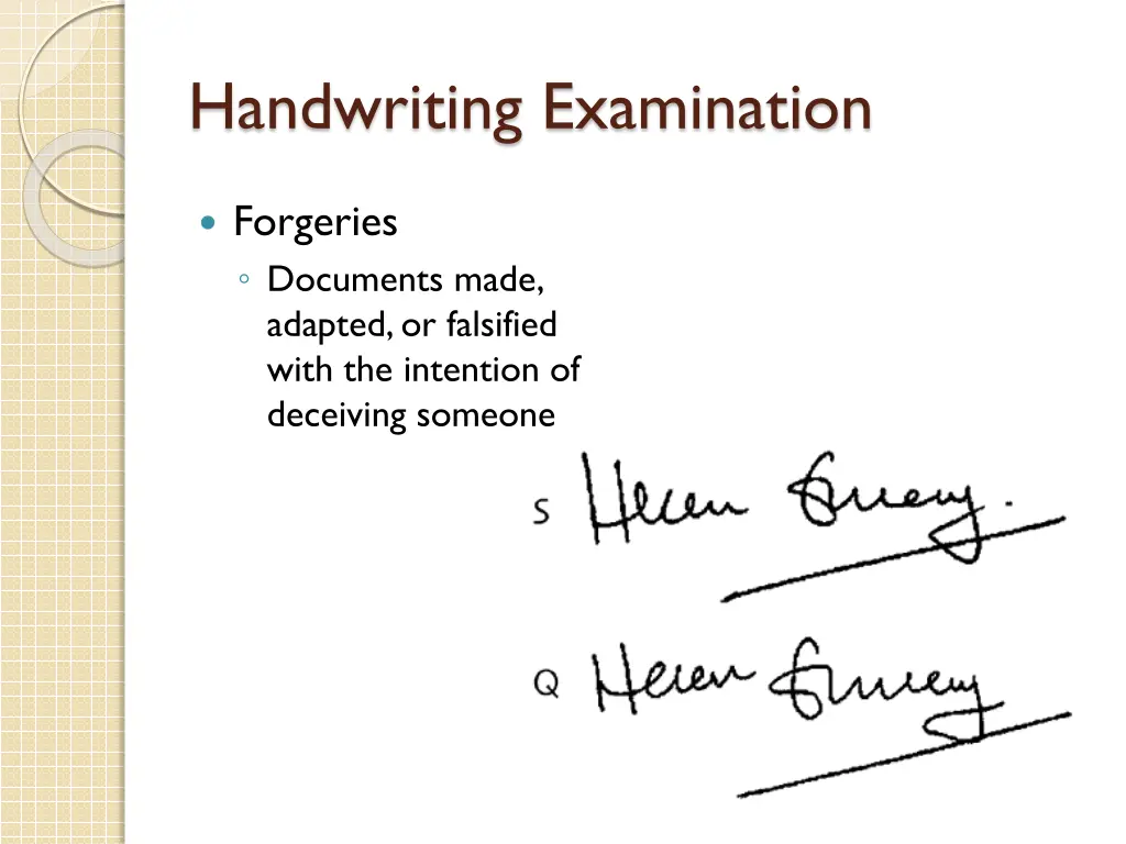 handwriting examination