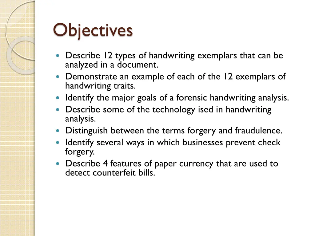 objectives