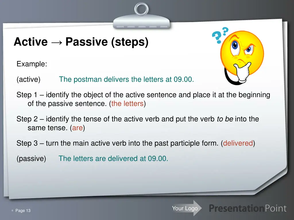 active passive steps