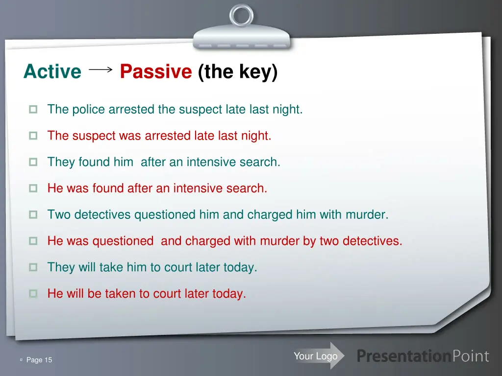 active passive the key