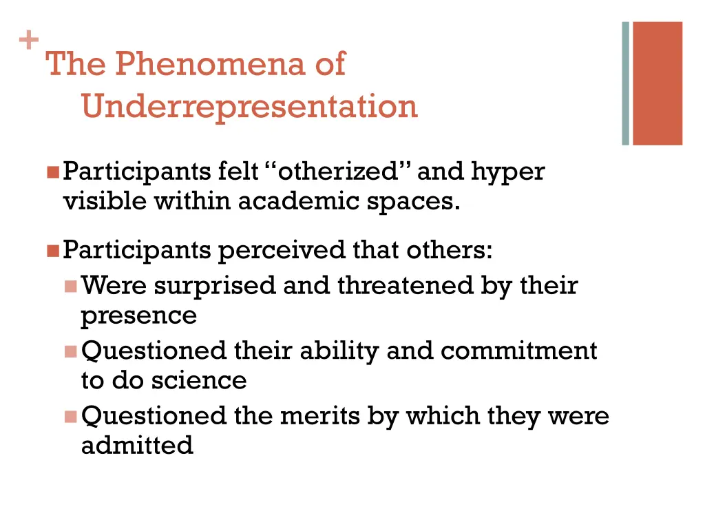 the phenomena of underrepresentation