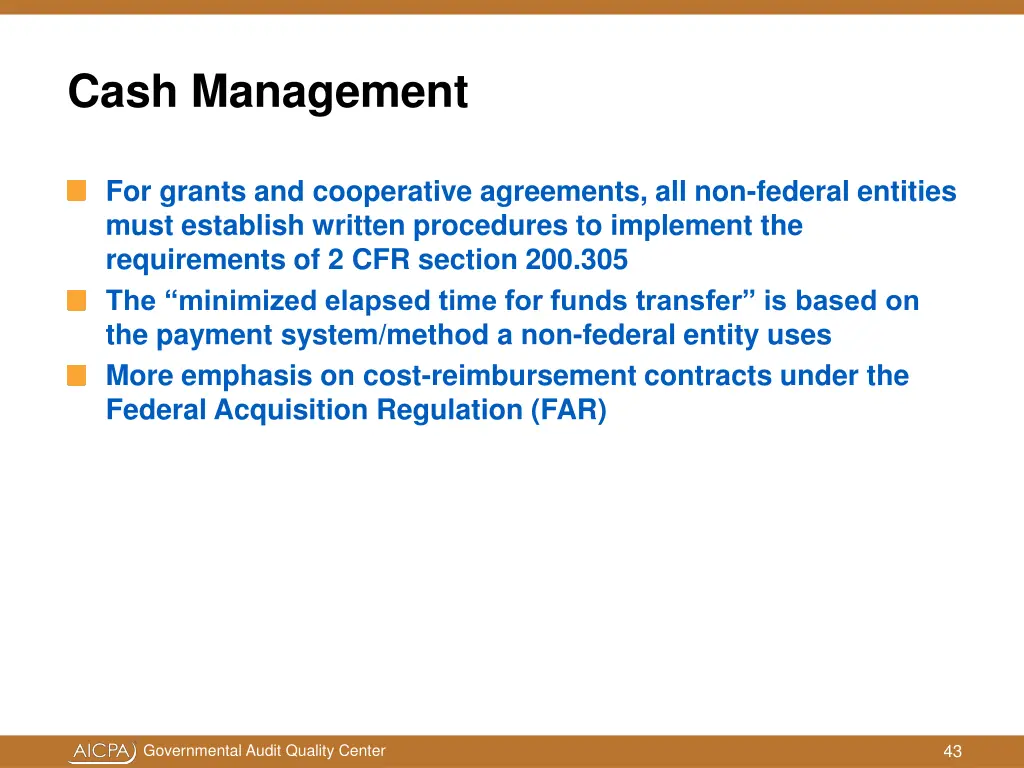 cash management