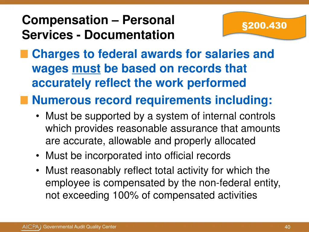 compensation personal services documentation